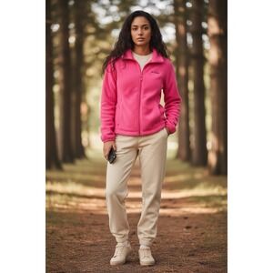 Columbia‎ Fleece Jacket Full Zip Pink Women's Size Medium